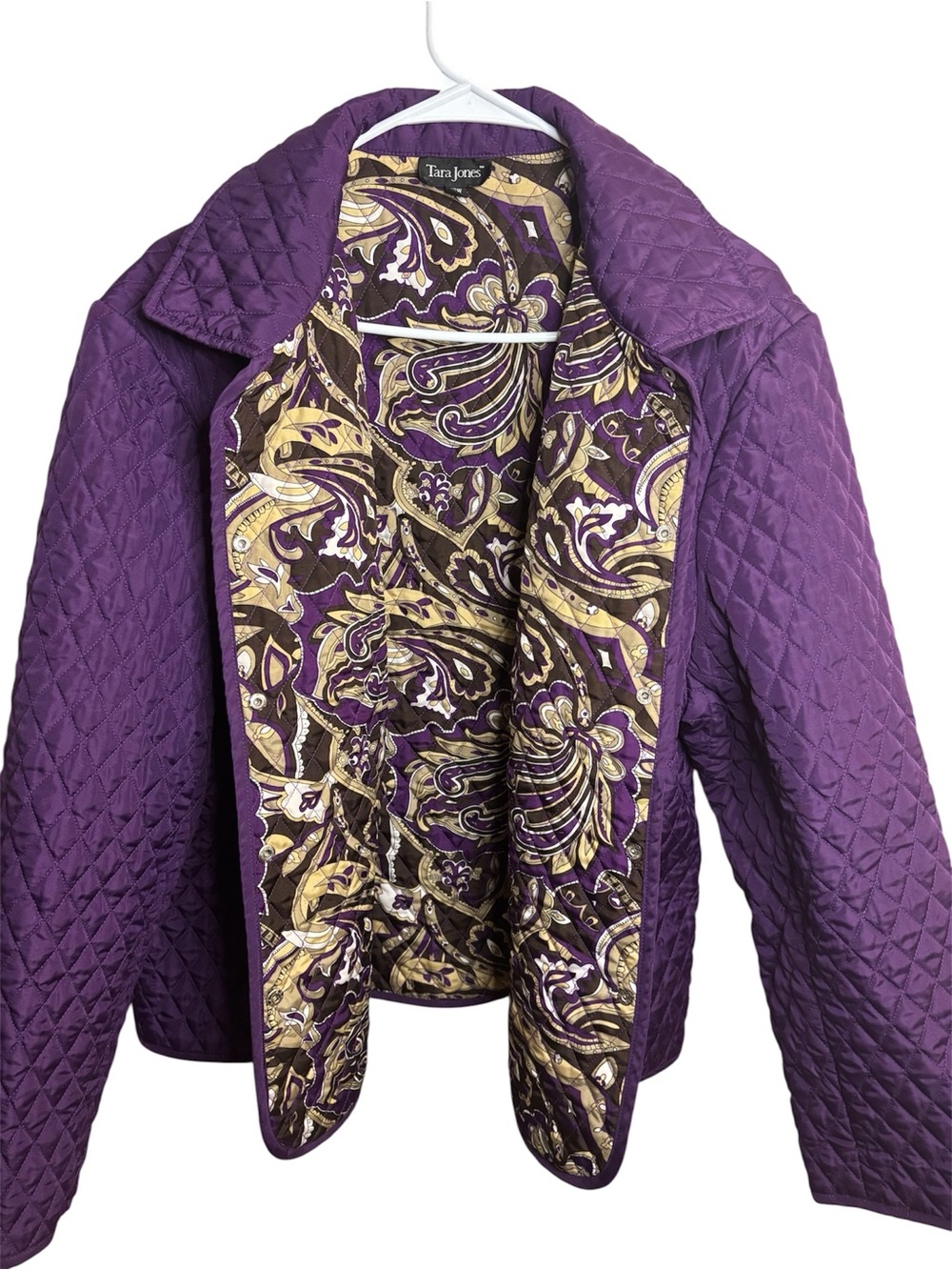 Quilted Jacket Purple with Paisley Lining